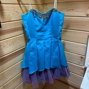 Deb blue purple short formal dress